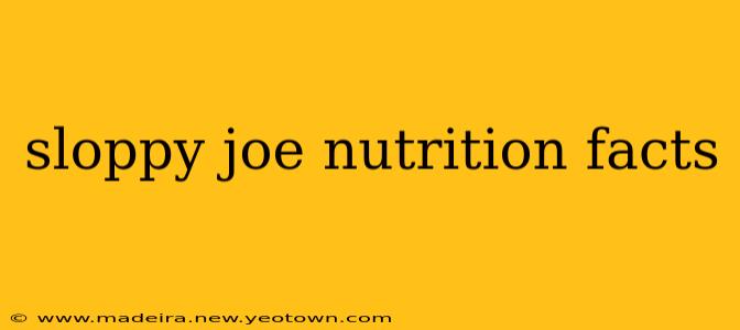sloppy joe nutrition facts