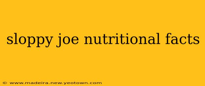 sloppy joe nutritional facts