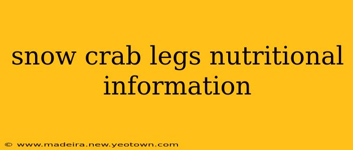 snow crab legs nutritional information