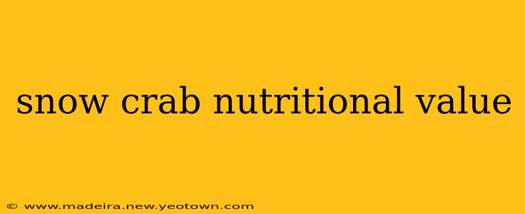 snow crab nutritional value