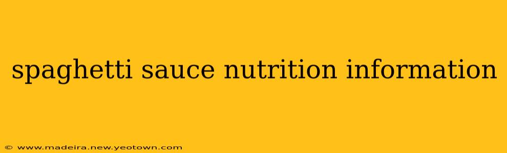 spaghetti sauce nutrition information