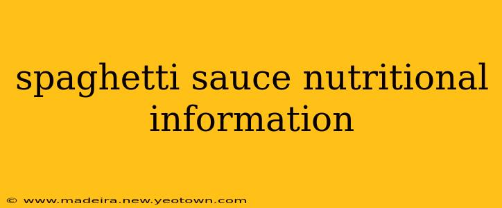 spaghetti sauce nutritional information