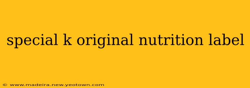 special k original nutrition label