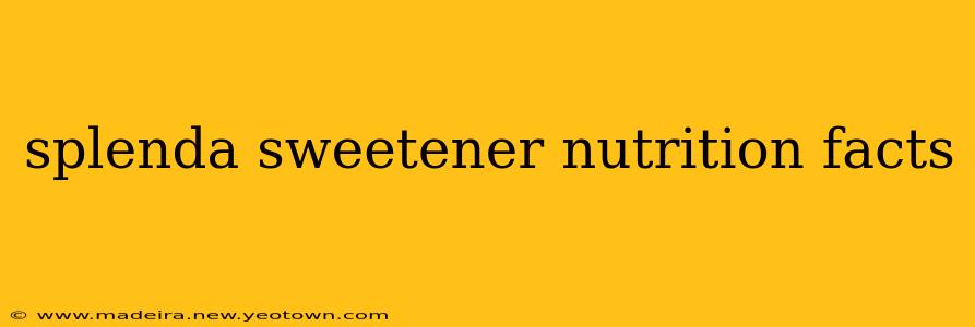splenda sweetener nutrition facts