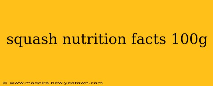 squash nutrition facts 100g