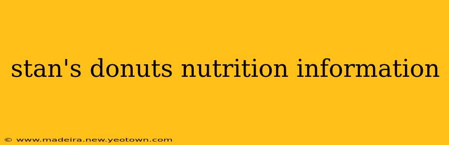 stan's donuts nutrition information