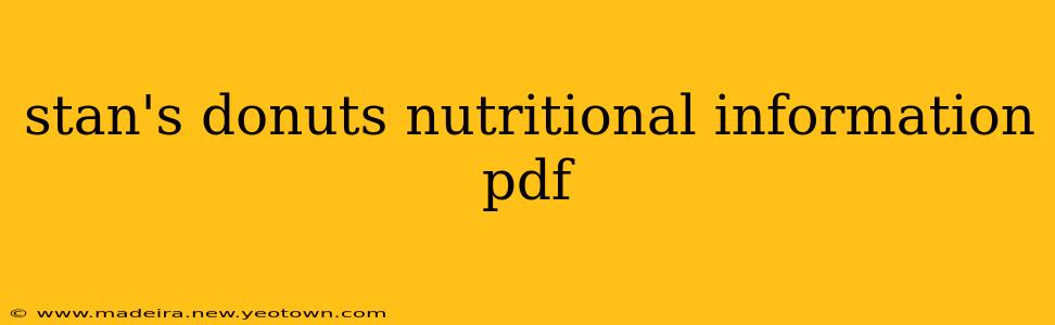 stan's donuts nutritional information pdf