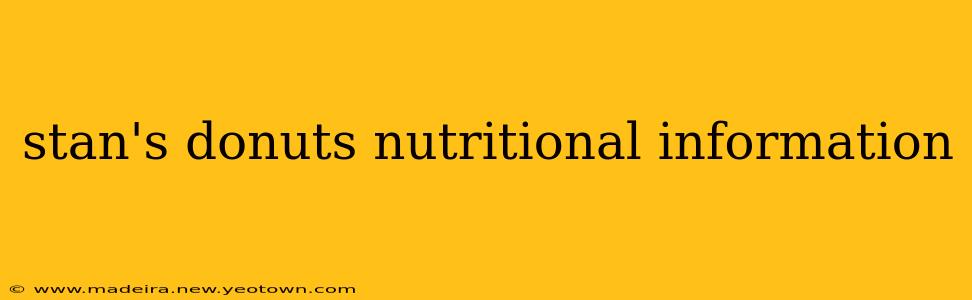 stan's donuts nutritional information