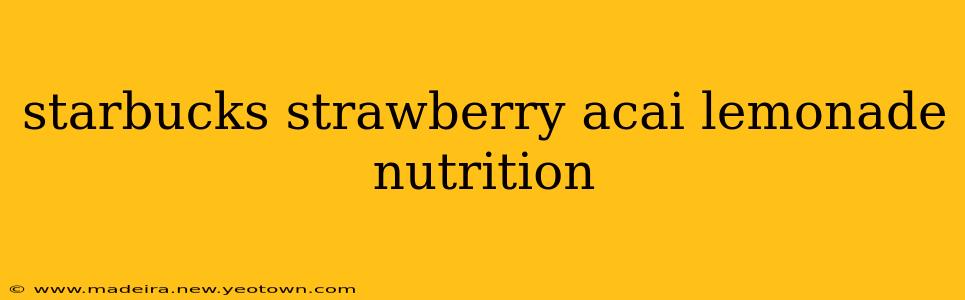starbucks strawberry acai lemonade nutrition