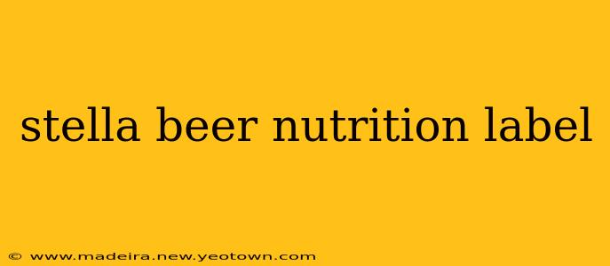 stella beer nutrition label