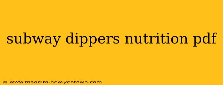 subway dippers nutrition pdf