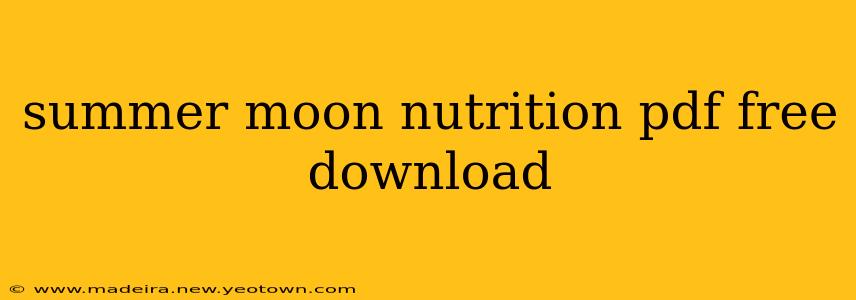 summer moon nutrition pdf free download
