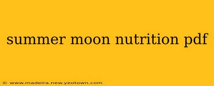 summer moon nutrition pdf