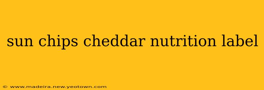 sun chips cheddar nutrition label