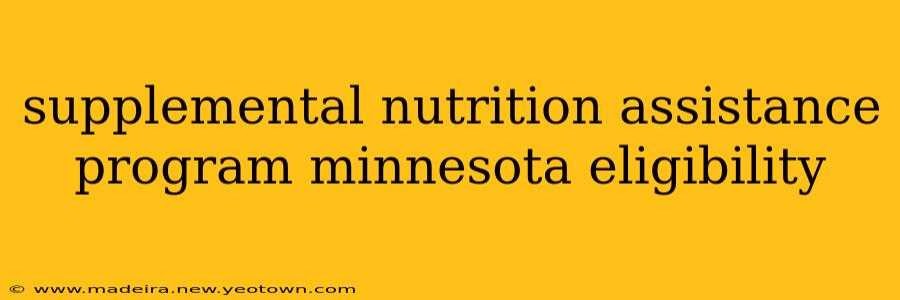 supplemental nutrition assistance program minnesota eligibility
