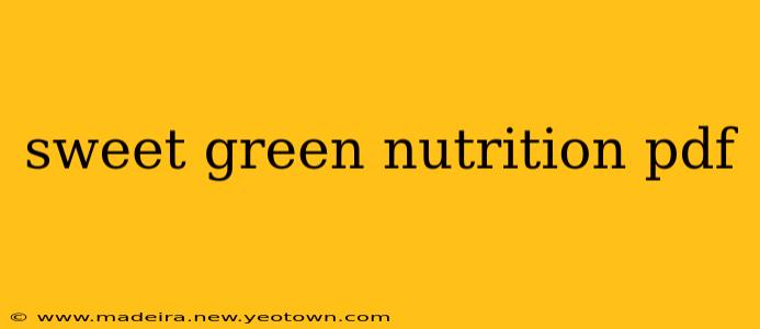 sweet green nutrition pdf