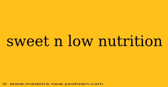 sweet n low nutrition