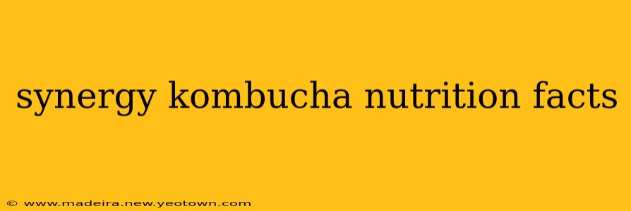 synergy kombucha nutrition facts