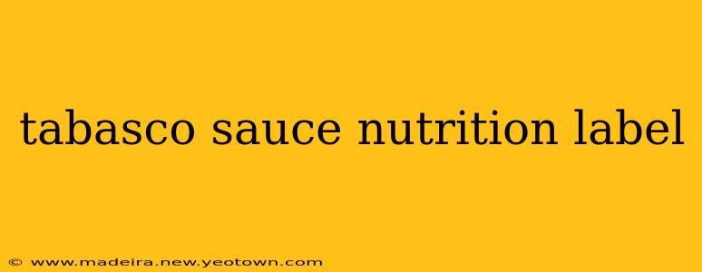 tabasco sauce nutrition label