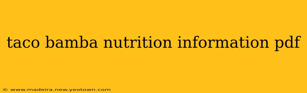 taco bamba nutrition information pdf