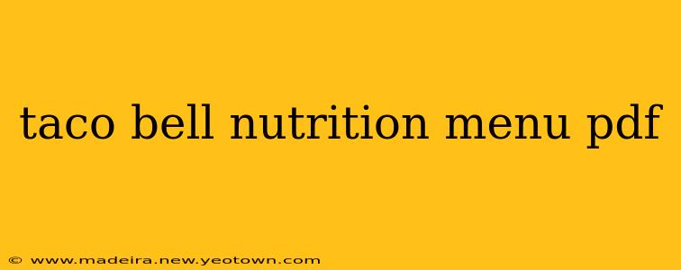 taco bell nutrition menu pdf