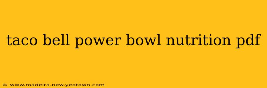 taco bell power bowl nutrition pdf