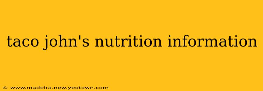 taco john's nutrition information