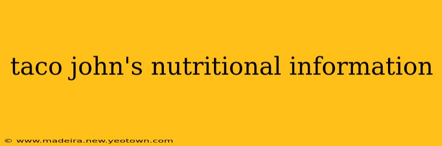 taco john's nutritional information