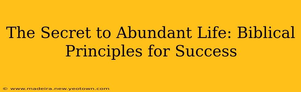 The Secret to Abundant Life: Biblical Principles for Success