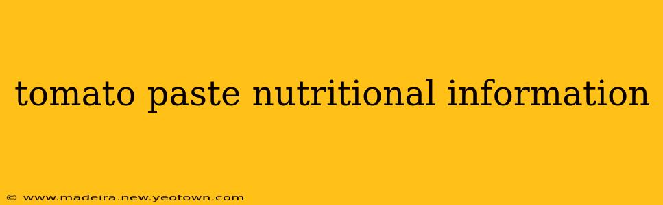 tomato paste nutritional information