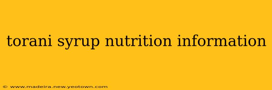 torani syrup nutrition information