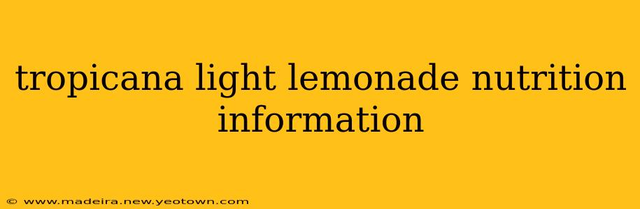 tropicana light lemonade nutrition information