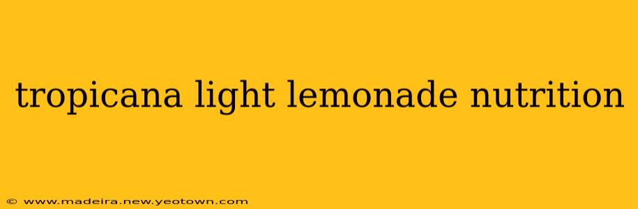 tropicana light lemonade nutrition