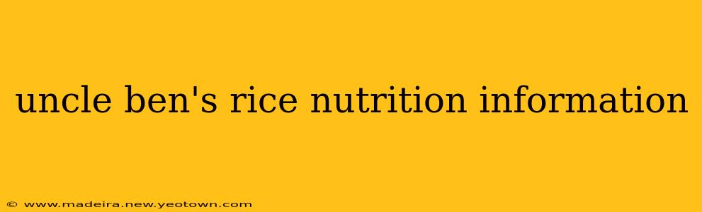 uncle ben's rice nutrition information