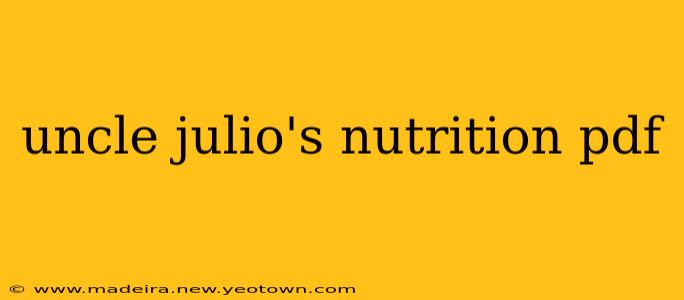uncle julio's nutrition pdf