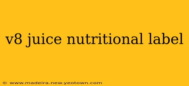 v8 juice nutritional label