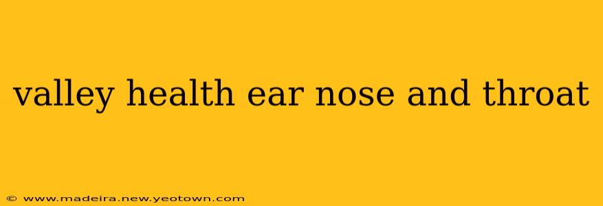 valley health ear nose and throat