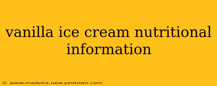 vanilla ice cream nutritional information