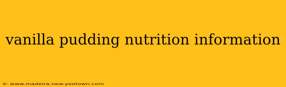 vanilla pudding nutrition information