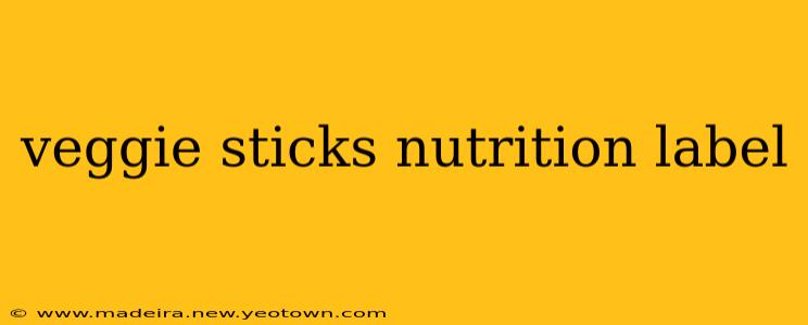 veggie sticks nutrition label