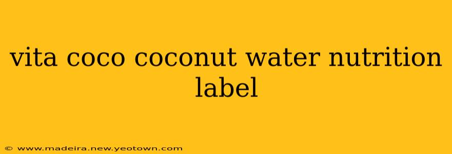 vita coco coconut water nutrition label