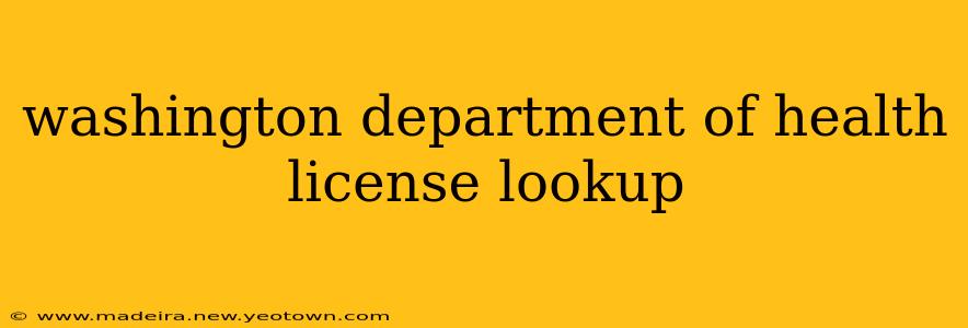 washington department of health license lookup
