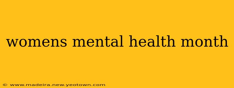 womens mental health month
