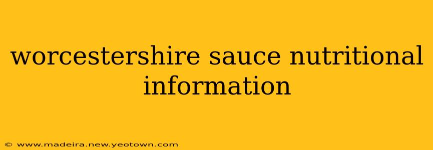 worcestershire sauce nutritional information