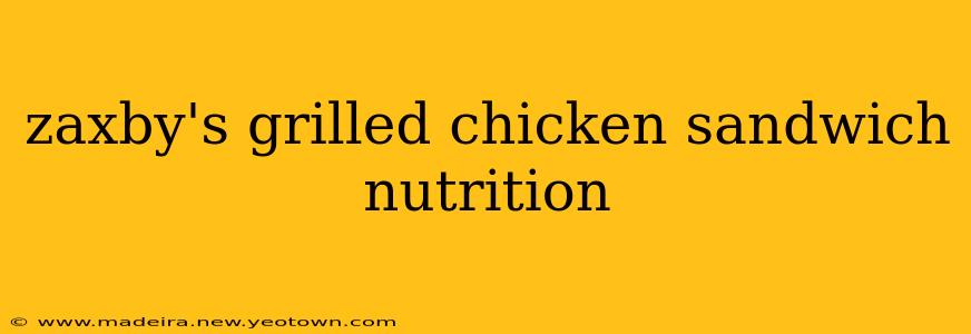 zaxby's grilled chicken sandwich nutrition