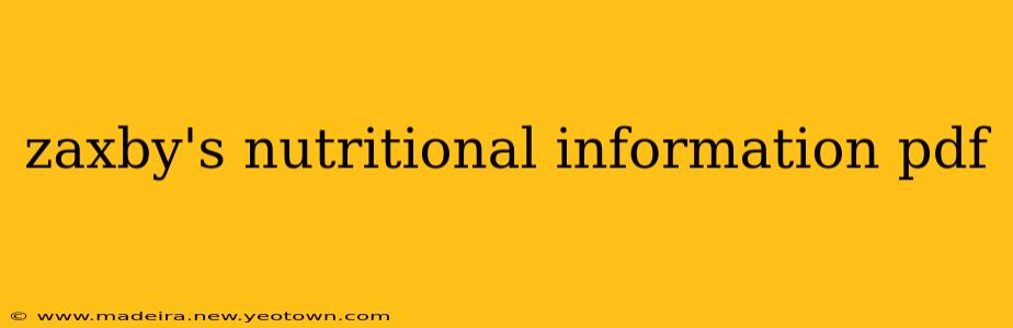 zaxby's nutritional information pdf